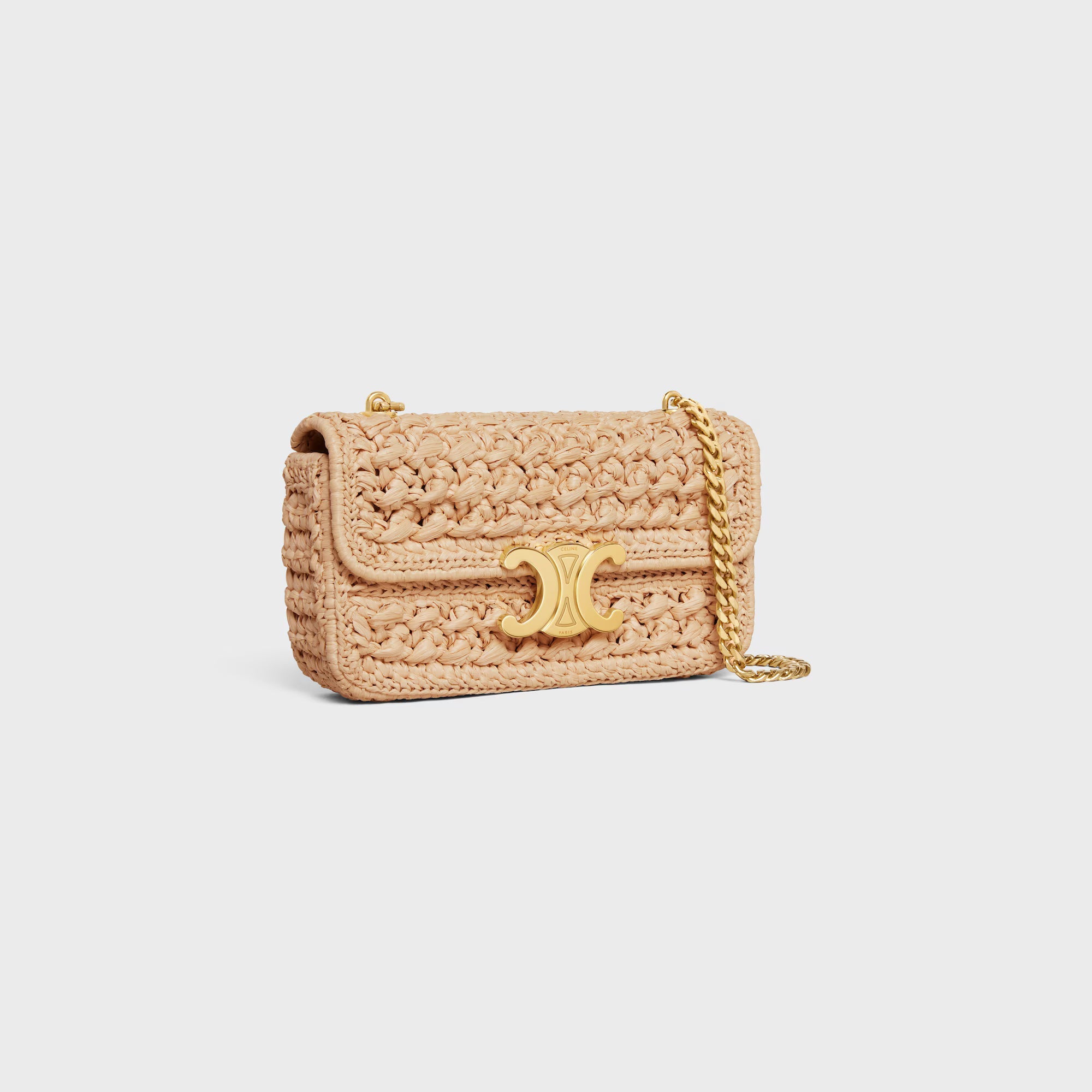 Celine Straw Chain Crossbody Bag 25x14cm