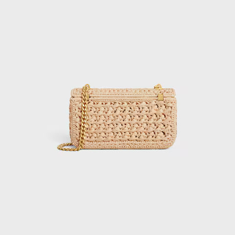 Celine Straw Chain Crossbody Bag 25x14cm
