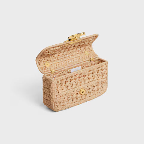 Celine Straw Chain Crossbody Bag 25x14cm